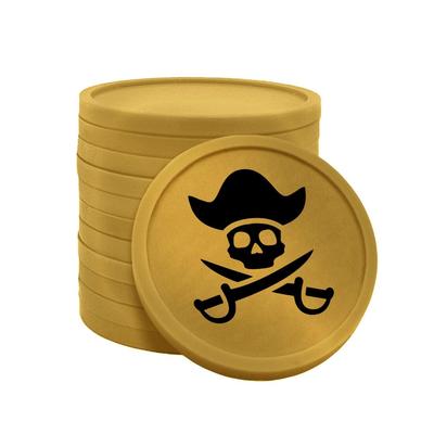 CombiCraft Kunststoff Wertmarken Chips Pirat in Gold- 100 Stück - Ø29 mm