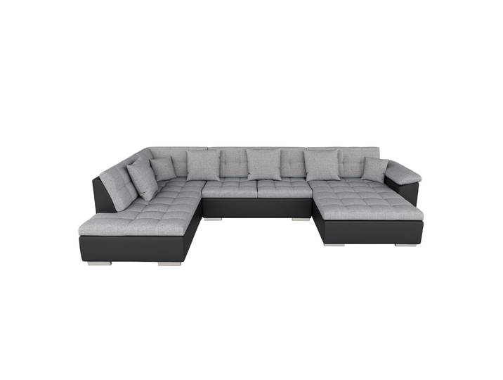 Ecksofa ARIA rechts grau/schwarz