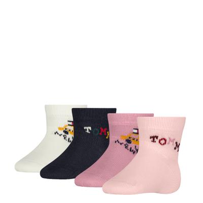 Socken TOMMY HILFIGER, Mädchen, Gr. 15-18, Sockengröße, rosa (light pink, tommy original), Obermaterial: 75% Baumwolle, 24% Polyamid, 1% sonstige Fasern, Socken Socken