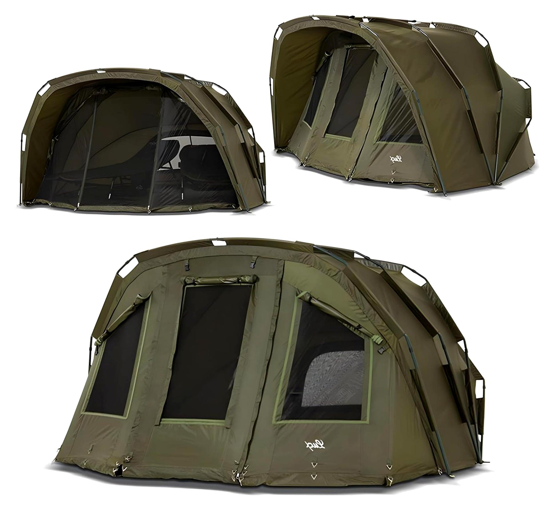 Tiger Bivvy Angelzelt für 2-3 Personen - wasserdichtes Karpfenzelt mit herausnehmbarer Bodenplane, One-Pole-System und 10.000 mm Wassersäule