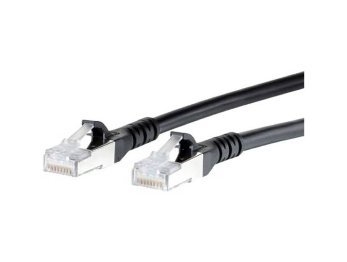 Metz Connect 1308457000-E RJ45 netwerkkabel, patchkabel CAT 6a S/FTP 7.00m zwart met vergrendelingsneusc