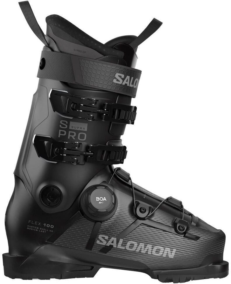 Salomon  - S/Pro Supra S Boa 100 Black Beluga Met. Dark Grey Met. - 29-29.5 - Chaussures de Ski
