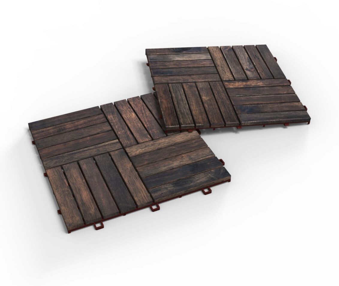 iWerk Holzfliese Akazie Espresso 30 x 30 x 1,5 cm 10 Stück