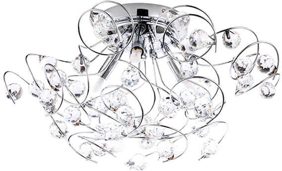 BHS Lila Flush Chrome Ceiling Light