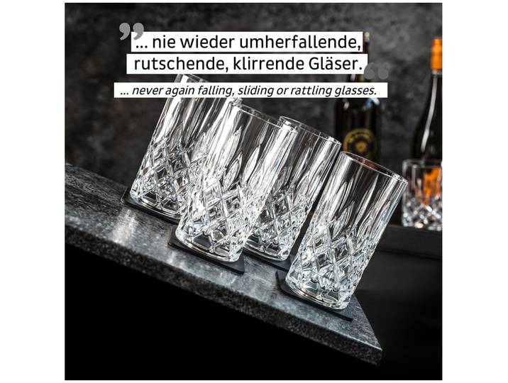 Longdrinkgläser-Set silwy Transparent Glas H 7.2 cm 4 Stk