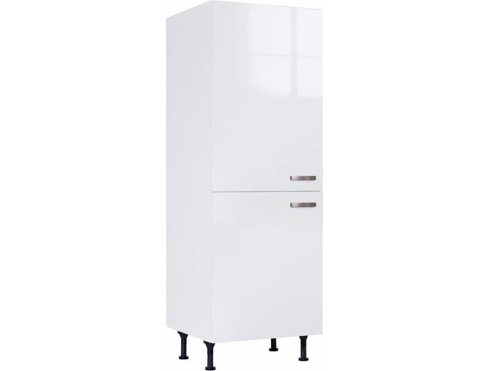 Seitenschrank KOCHSTATION KS-Cara , weiss (weiß glänzend, weiß), B:60cm H:176,6cm T:58,4cm, Schränke, Seitenschrank