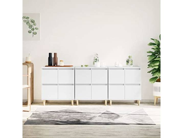 HEFZGDB Klassische Sideboards mit zeitlosem Design zur Aufbewahrung und Präsentation, Sideboards aus Holzwerkstoff mit glatter Oberfläche und viel Stauraum, mit 4 Fächern,