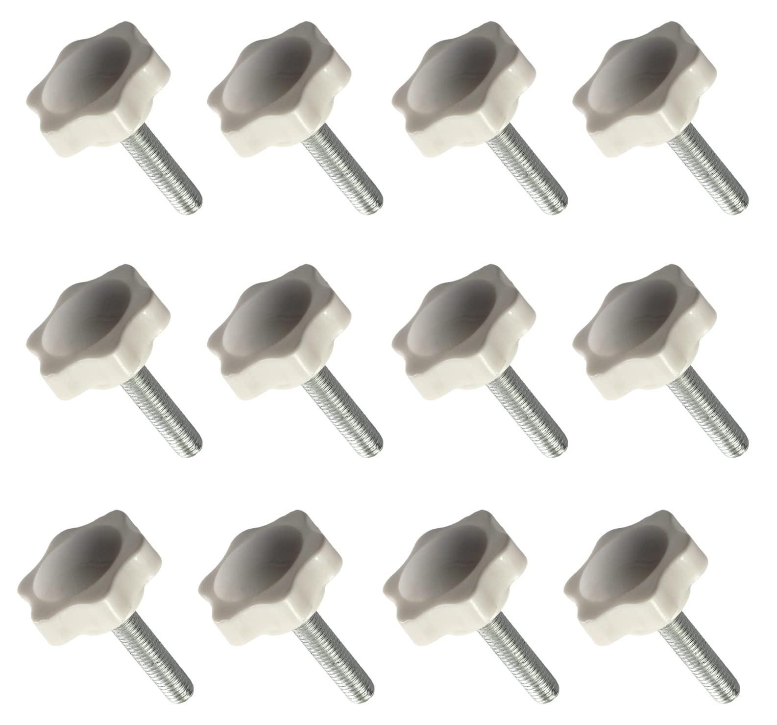 Set van 12 stuks stervormige klemmen M8 x 20 voor meubels en hardware