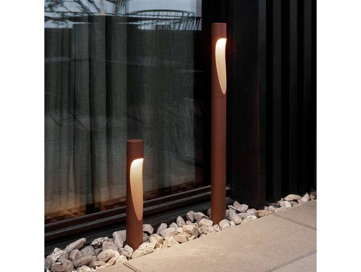 Flindt Garden Lampe de jardin Short LED 2700K avec ancrage Corten - Louis Louis Poulsen - Terrasse - Aluminium