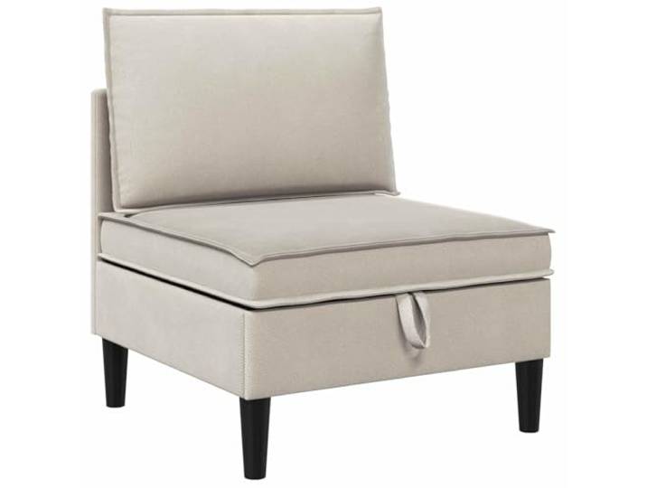 Todiikf Modulares Mittelsofa mit Stauraum Samt beige Hafer Kompakter Einzelsessel mit integriertem Bodenfach fuer Wohnzimmer und Schlafzimmer, bequeme Schaumstoff-Polsterung.