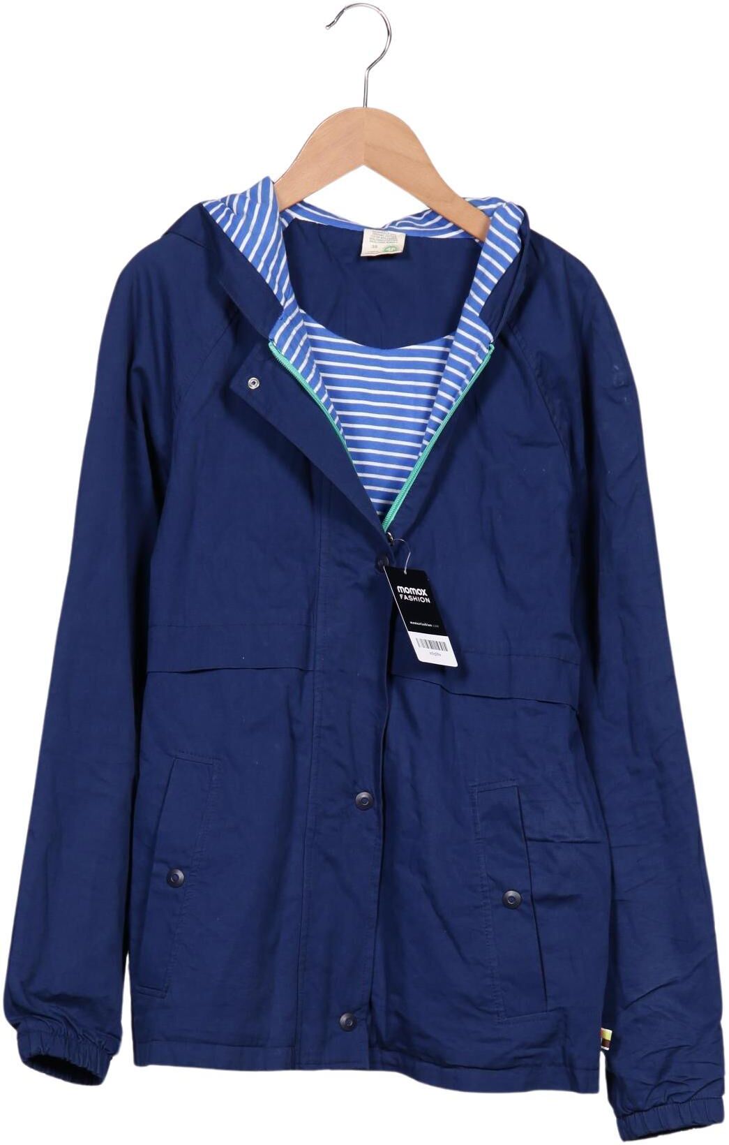loud + proud Damen Jacke, Marineblau, Gr. EU 38, Baumwolle - Second Hand