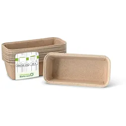greenbox - Kakaopapier-Backformen 20 x 7 x 6 cm, rechteckig, braun, 25 St.