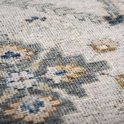 Alora Decor Antique Hand-Knotted Light Gray/Blue Floral Rug
