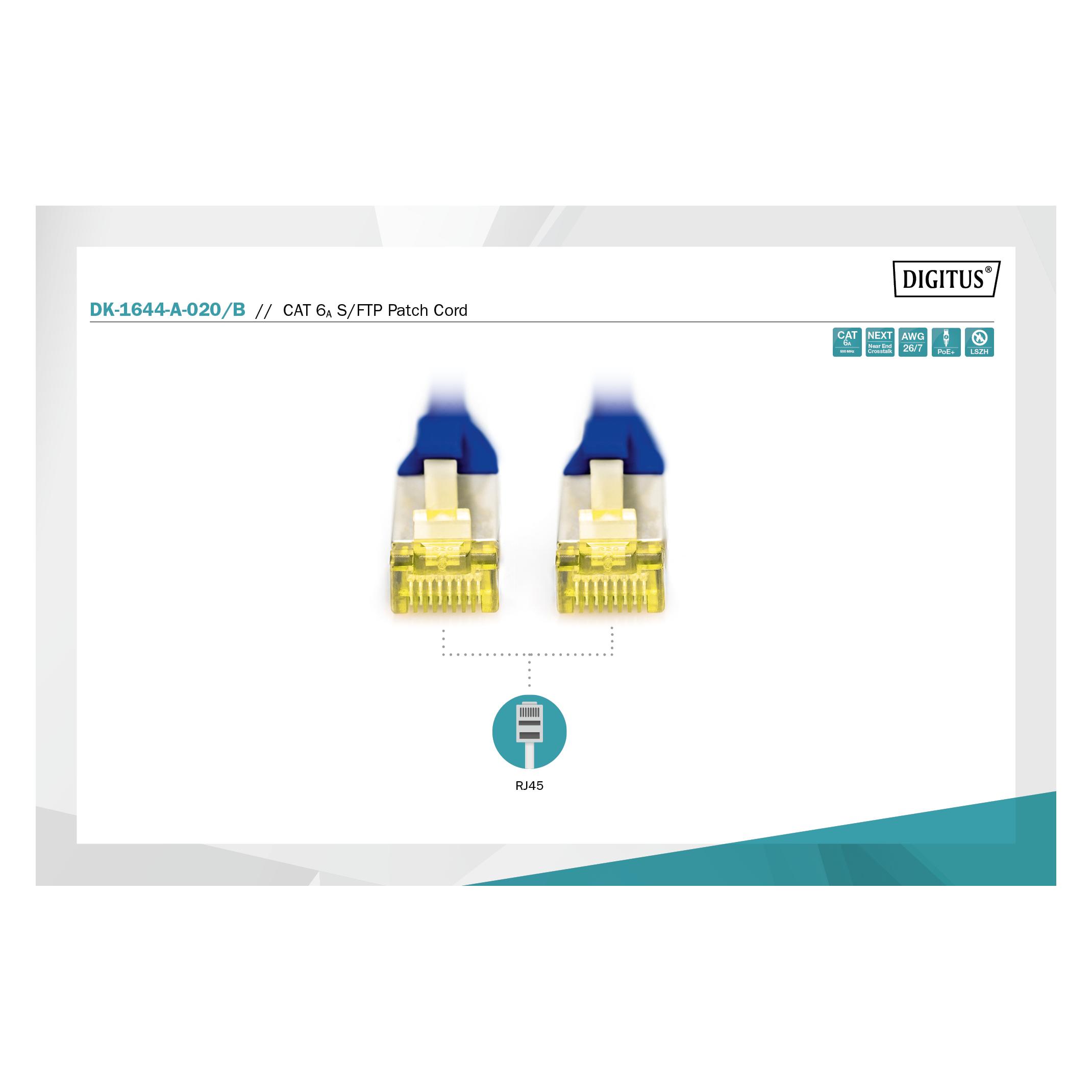 Digitus Netzwerkkabel (S/FTP, CAT6a, 2 m) (DK-1644-A-020/B)