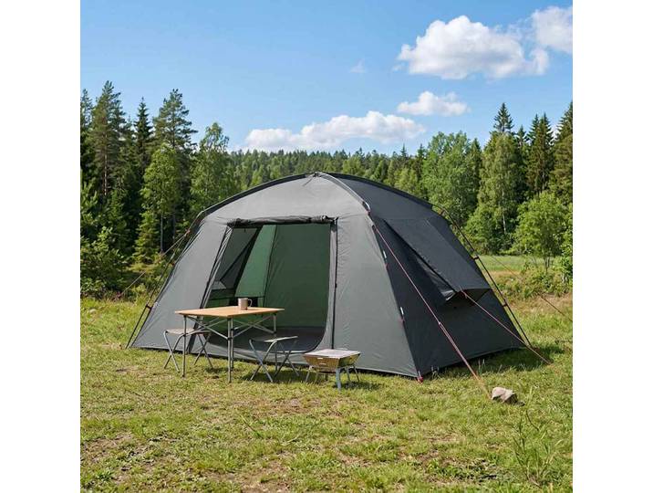 vidaXL Hütten-Zelt 6 Personen Olivegrün Polyester