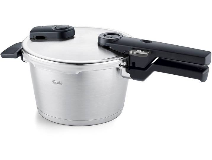Schnellkochtopf FISSLER Vitaquick Premium , silber (edelstahlfarben), H:16,5cm L:39cm Ø:18cm, Töpfe, Schnellkochtopf, Made in Germany