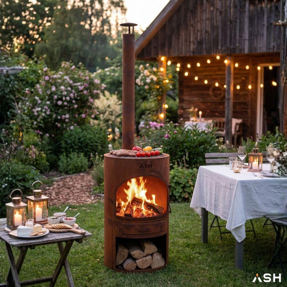ASH Sunset Tuinhaard met BBQ van Cortenstaal