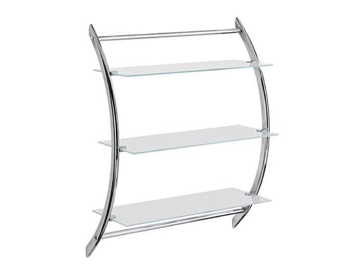 WENKO Wandstelling Vermont chroom met 3 glasplanken