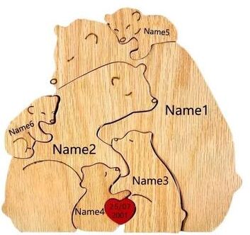 Uplift Picks Personalized Bear Puzzle Ornament Custom Name Family Keepsake Decor c customized