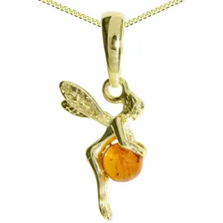 Kette mit Anhänger OSTSEE-SCHMUCK "Ostsee-Schmuck Kette mit Anhänger Elfe Kette mit Anhänger Elfe" Gr. 42, gold, Halsketten, Damen, 42cm, Silber 925 (Sterlingsilber), L: 42