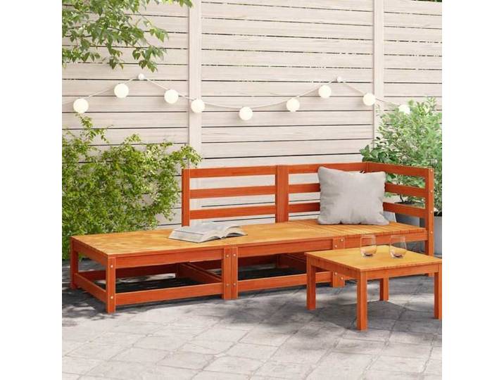 Canapé de jardin repose-pieds 2 places-Salon de jardin-Sofa de jardin bois massif de pin 241916