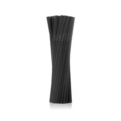 2000 Mehrweg Plastik Trinkhalme / Strohhalme schwarz flexibel 21 cm Ø 5 mm