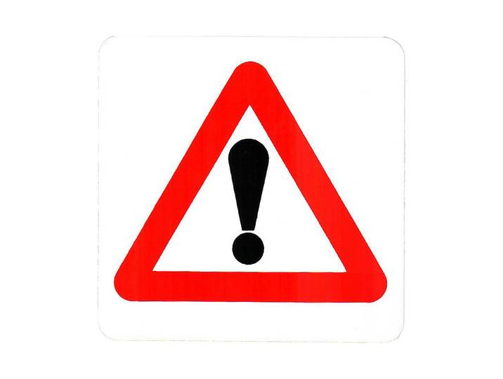 Schild Achtung Gefahr 7.5 × 7.5 cm