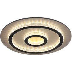 LED Deckenlampe dimmbar mit Fernbedienung Kristall Deckenleuchte grau gold Wohnzimmerlampe, Farbwechsel, 40W 1300lm warmweiß-kaltweiß, D 45 x 5,5 cm