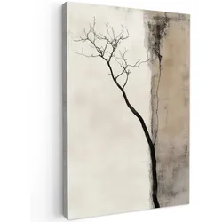 LEINWANDBILD Wabi sabi - Pflanze - Beige Wanddeko Schlafzimmer 60x90 cm