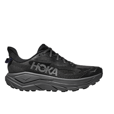 Trailrunningschuh HOKA ONE ONE "CHALLENGER 8", Herren, Gr. 46, atmungsaktiv, schwarz (schwarz, outer orbit), Synthetik, Textil, mehrfarbig, Schuhe, für anspruchsvolles Gelände, stark profiliertes Laufsohlenprofil