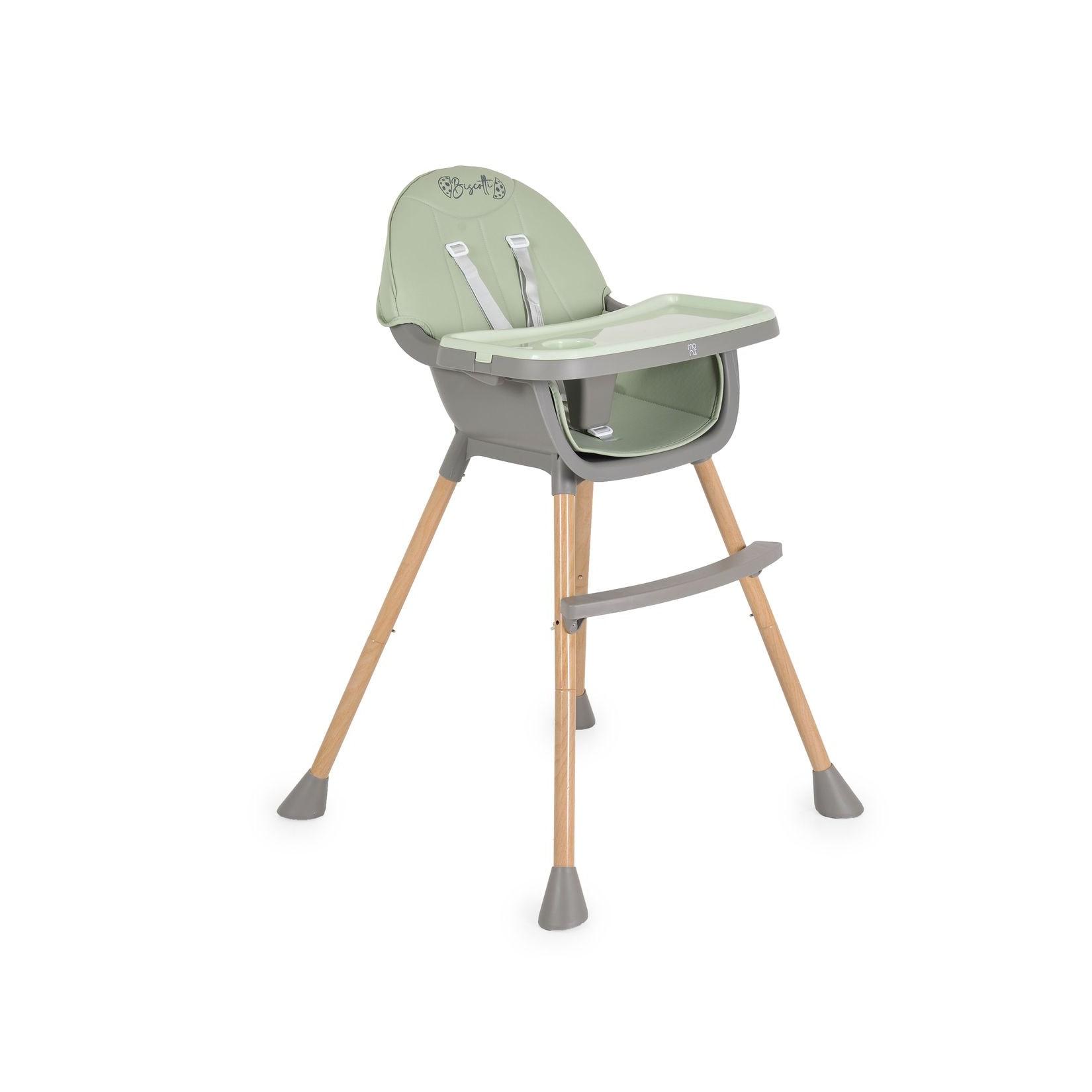 Moni Kinderhochstuhl Biscotti 2 in 1 Kinderstuhl Anti-Rutsch-Füße Doppeltablett grün