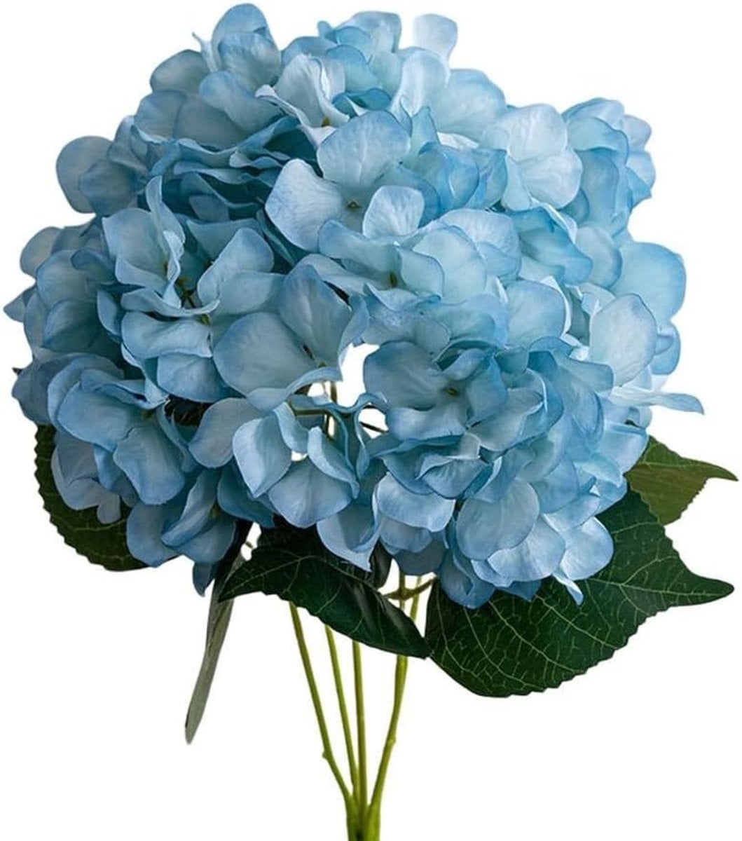 Blauw kunstmatig hortensiaboeket voor onderhoudsvrije decoratie