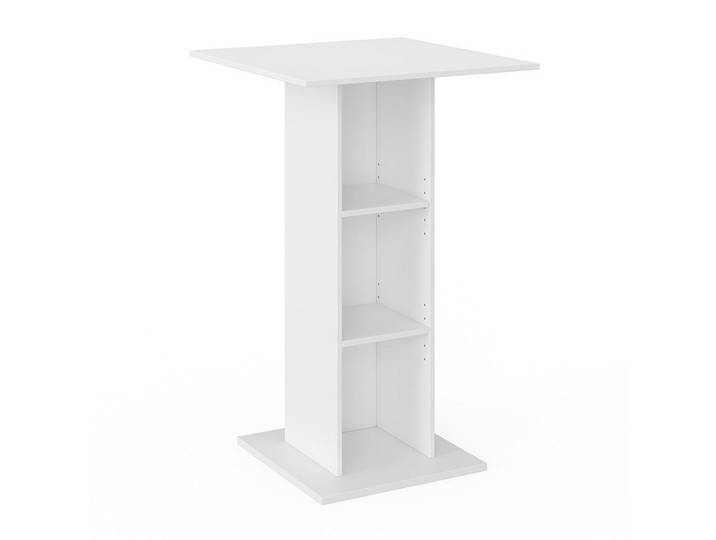 Vicco Bartisch Rodeo Weiß 70 x 70 cm, Holzwerkstoff, 3 Fächer, Quadratisch,Quadratisch, 70x109x70 cm, Esszimmer, Barmöbel, Bartisch