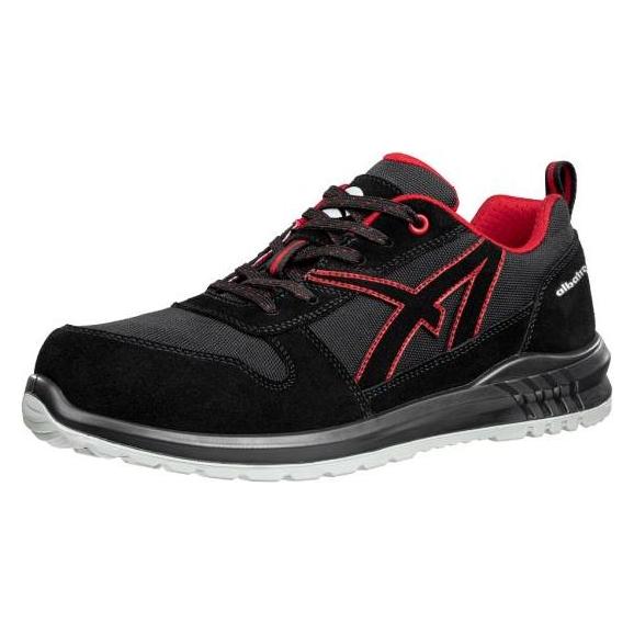 Albatros Berufsschuh CLIFTON ST LOW Grösse 45 schwarz/rot hydrophobiertes Veloursleder O2 EN ISO 20347 (O2, 45) (649020210000045)