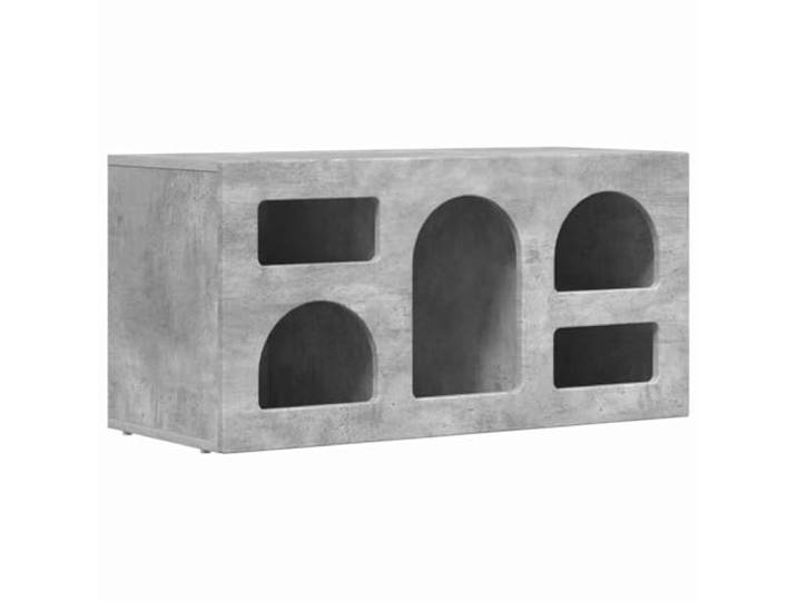 Roanoer TV-Schrank Beton Grau 80x35x40 cm Lowboard Fernsehtisch Kompaktes Lowboard aus Holzwerkstoff mit 5 Fächern für Wohnzimmer und Schlafzimmer. Stabile Konstruktion im Beton-Look.