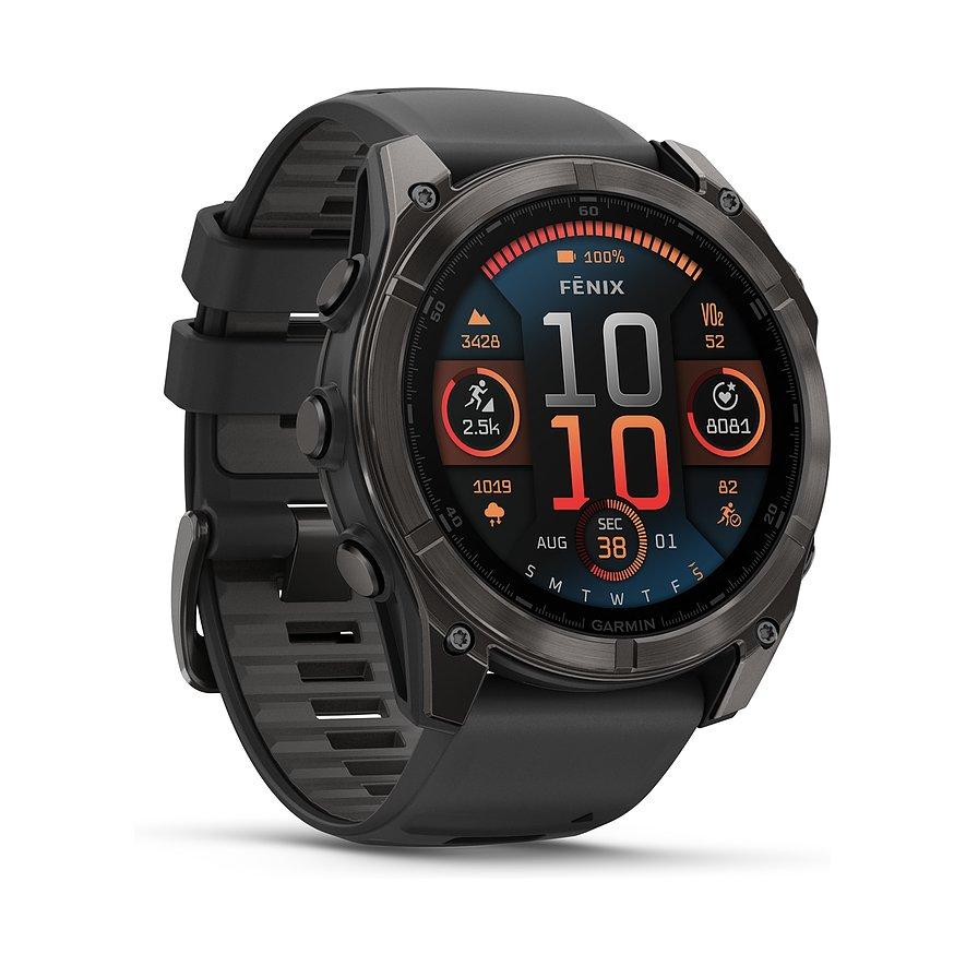Garmin Smartwatch Fenix 8 - 51 mm AMOLED Sapphire Schwarz Carbongrau Titan DLC