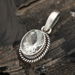Drachensilber Edler Grüner Amethyst Anhänger 925 Silber Schmuck - Silber;Blau