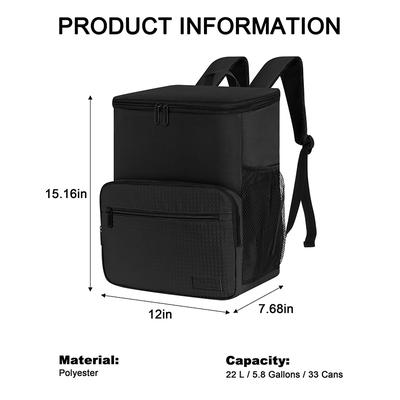 Thermal Food Delivery Backpack Large Capacity Insulated Delivery Backpack Cooler Bag black