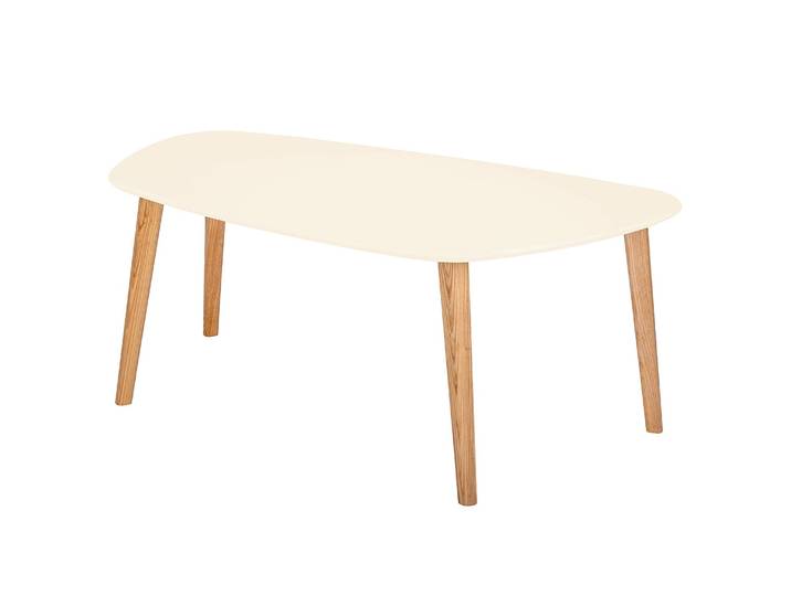Table basse Endocarp 110 x 45cm Blanc/Crème