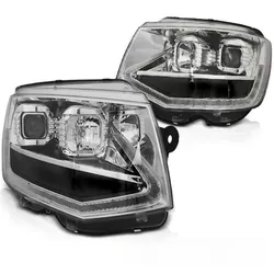 Scheinwerfer DRL LED Tagfahrlicht passend für VW T6 Bj. 15-19 Chrom mit dynamischen LED Blinker