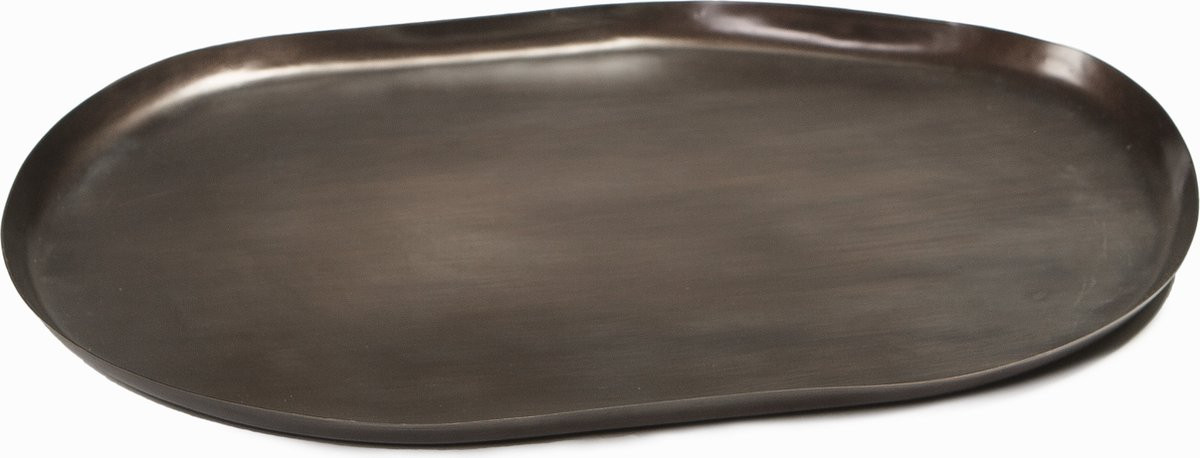 Still Ovaal Plateau Schaal in Brons met Organische Vorm - B: 40 cm, D: 29,5 cm