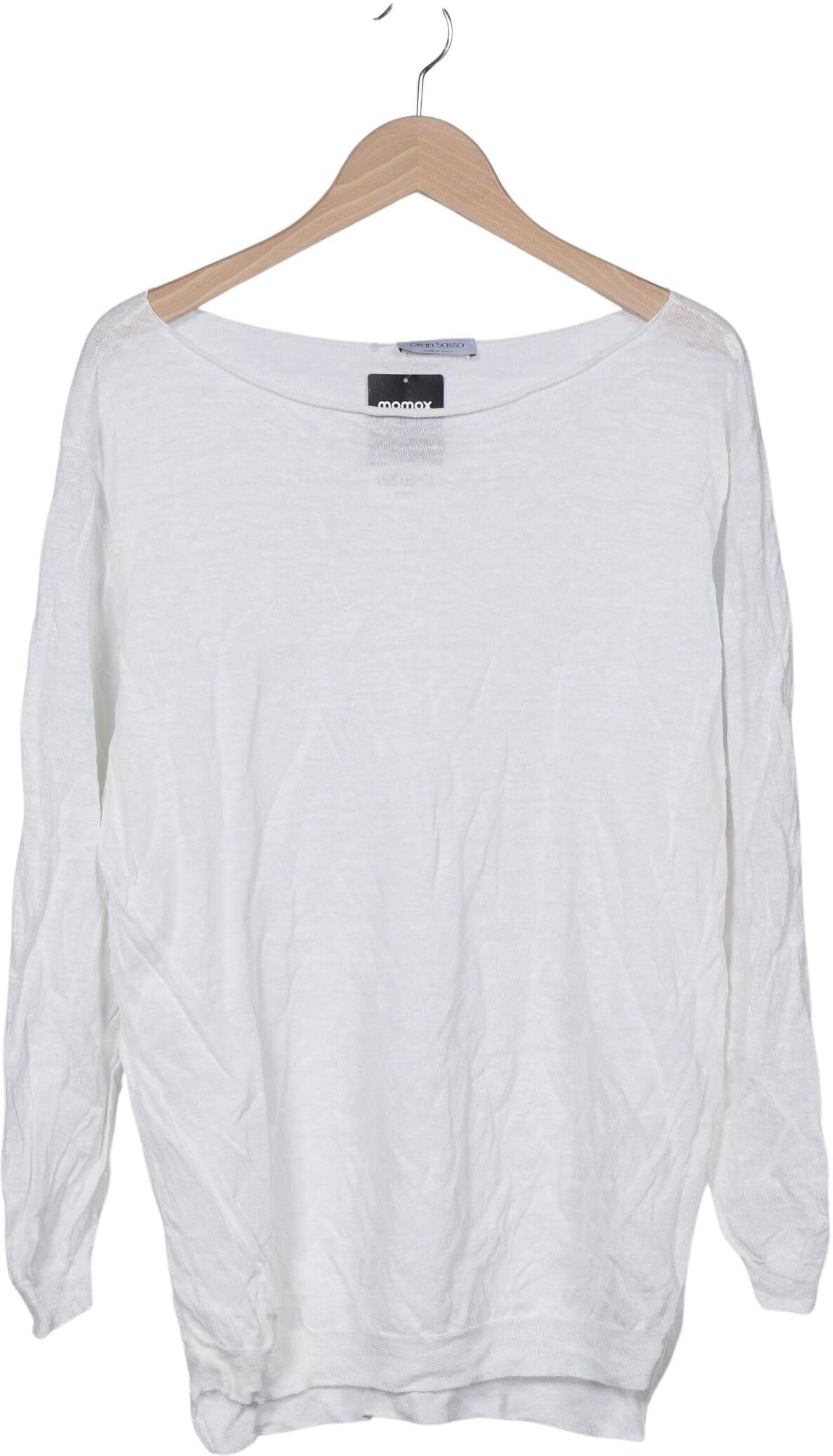 Gran Sasso Damen Langarmshirt, Weiß, Gr. EU 44 (IT 50), kein / Etikett - Second Hand