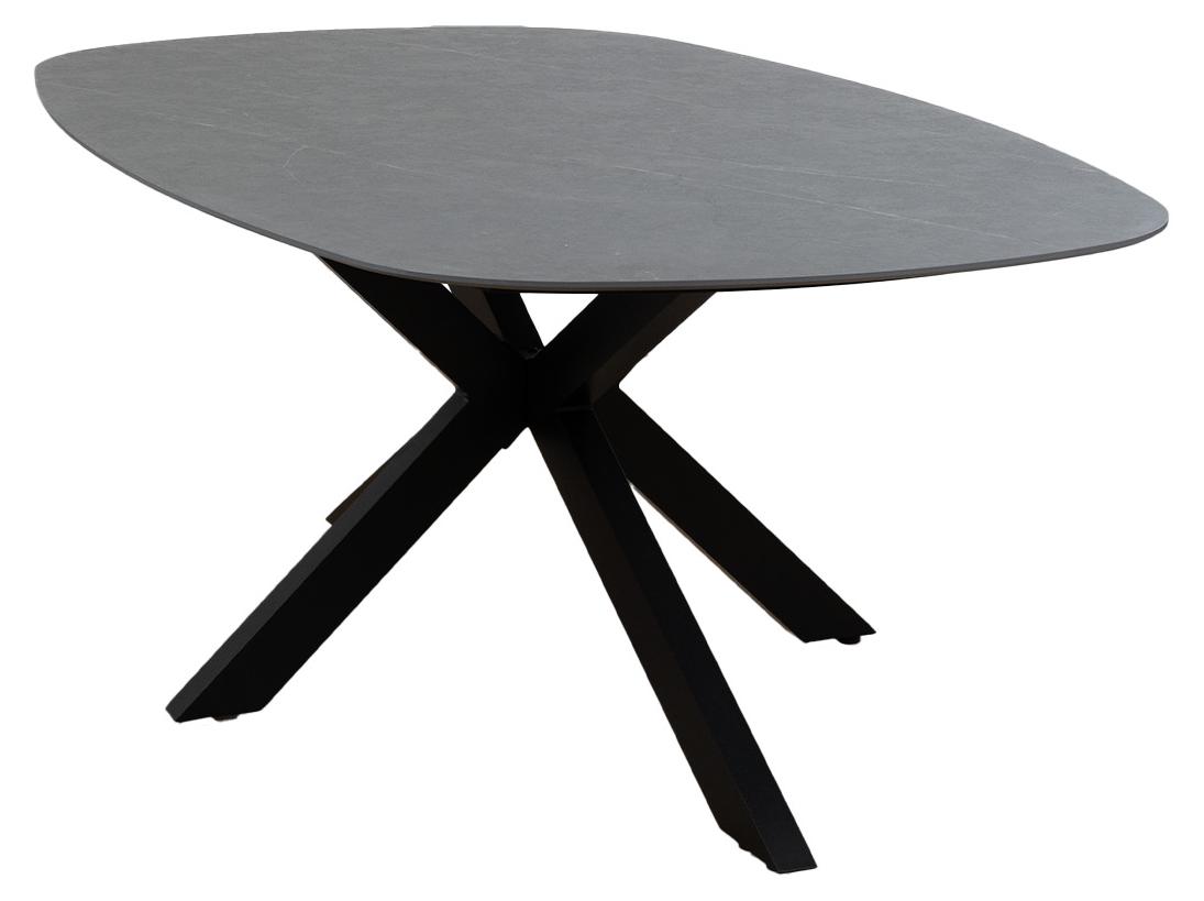 Gartentisch Barletta | 180x115 | Black/Desert Pearl | Aluminium & Kunststoff