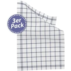 Kracht 3er Pack Halbleinen Geschirrtücher Scandic Karo blau 50x70 cm - blau