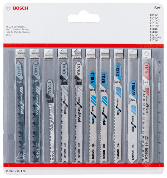 Bosch Stichsägeblatt-Set All in One, 10-teilig 2607011171
