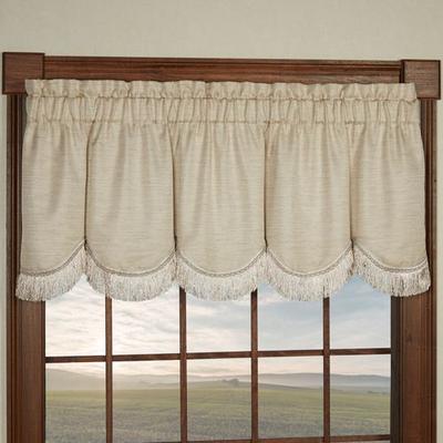Ricardo Trading Llc Marshfield Scalloped Valance 72 x 20, 72 x 20, Champagne