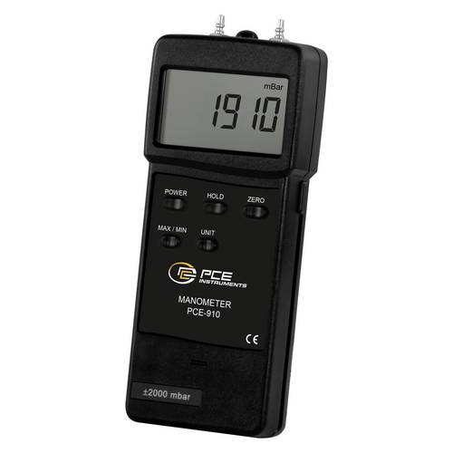 PCE Instruments PCE-910 Manometer ±2000 mbar | Genauigkeit ±2% | Wiederholbarkeit ±1% | Messfolge 0,8s| RS-232