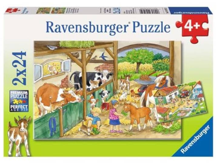 Ravensburger puzzel Vrolijk boerderijleven- 2x24 stukjes - kinderpuzzel