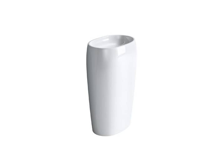 doporro Waschbecken Standwaschbecken aus Mineral freistehend rund/oval schwarz und weiß