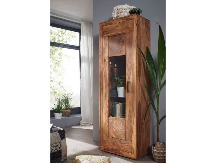 Vitrine 66x201cm 'Rio' Sheesham massiv